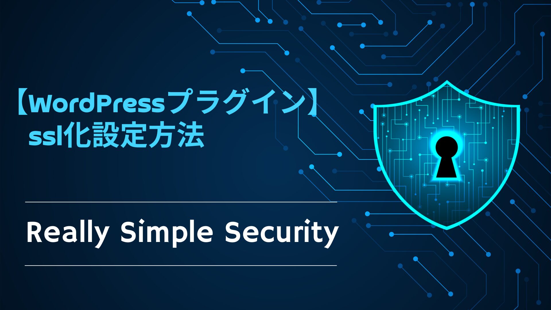 【WordPressプラグイン】Really Simple Securityの設定方法｜簡単にSSL化(https)設定
