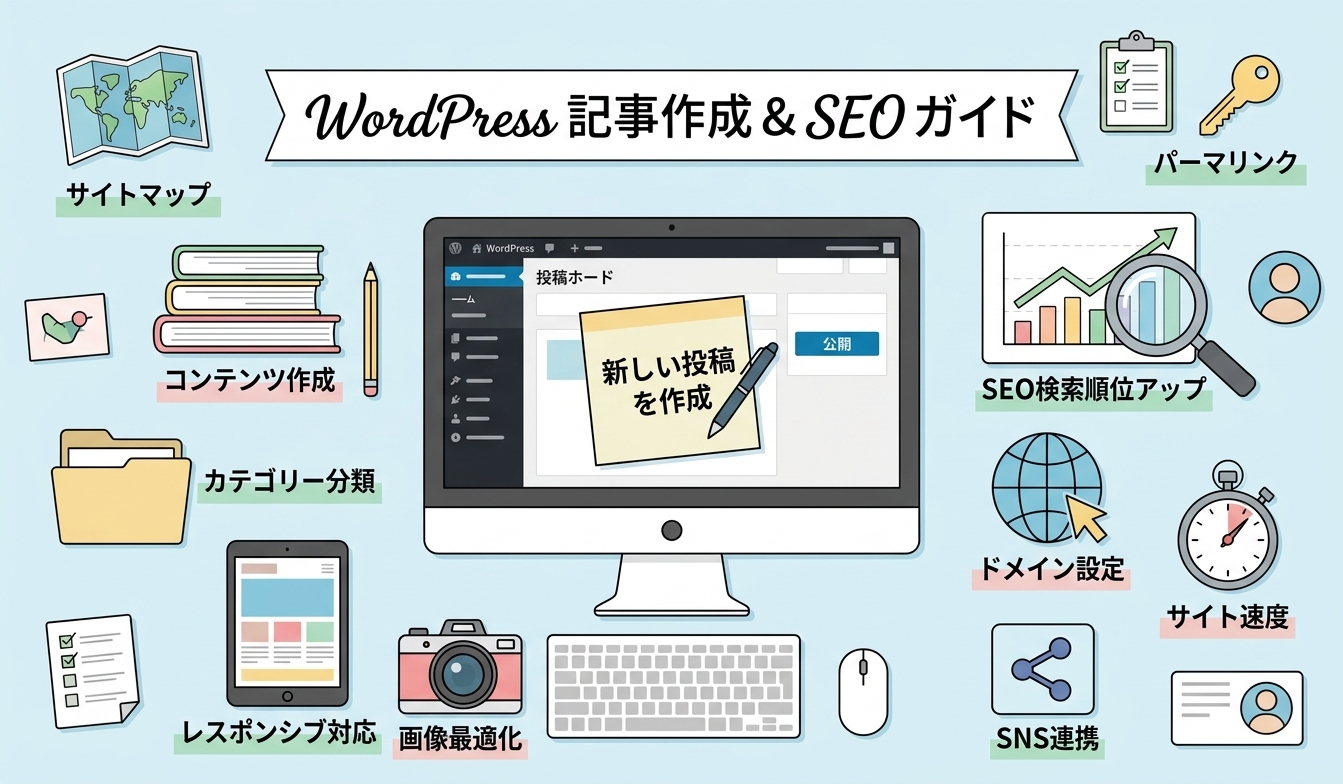 【初心者向け】WordPressの投稿方法とSEOで検索上位を狙う設定手順